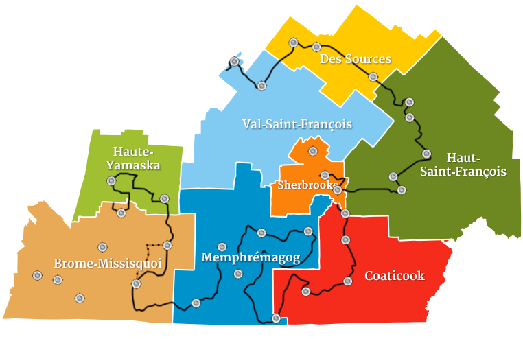 Map Eastern Townships